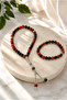 Agate Stone 33-Piece Prayer Beads and Bracelet Set – Natural Stone Gift Set with Wooden Box - 2
