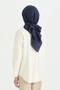 Cotton Naia Blend Natural Scarf - Navy Blue - 3