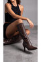 Women's Long Knee-High Heeled Boots - 4