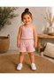 Girl's Pink Crop Top and Shorts Two-Piece Stylish Summer Set - 3