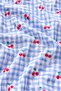 Viscose Woven Blue Gingham Cherry Patterned Ruffle Pajama Set - 6