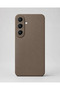 Compatible with Samsung Galaxy S26 Fe Case Leather Look Thermax Silicone Case Compact Design with Camera Protection Leather Look Cover for Galaxy S26 Fe Brown - 3