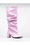 Pusi Pink Patent Leather Gusseted Cowboy Boots - 4