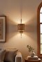 Ratta Wicker Textured Milk Brown Metal Antique Body Rustic E27 Single Wall Sconce - 7