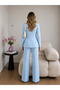 Glittery Piping Jacket and Trousers Double Blazer Set - 4