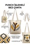 100% Cotton Punch Embroidered Cloth Bag Patterned Shoulder Bag Beach & Daily Tote Bag (40X35 cm) - 3
