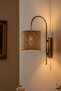 Ratta Wicker Textured Milk Brown Metal Antique Body Rustic E27 Single Wall Sconce - 8