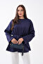 Stone-Detail Oversized Tunic with Slits - 2