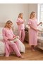 New Season Powder Muslin Fabric Buttoned Breastfeeding Compatible Design Short Sleeve 100% Cotton Maternity Nightgown Pajama Set - 5
