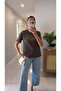Dlvin Giola Khaki Decorative Stitched Crew Neck T-Shirt - 2