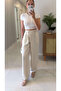 Kefra Cream Waist Detailed Trousers - 3