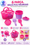 6-Piece Beach Play Set with Basket – Children's Sand Toy Set with Bucket, Sieve, Shovel, Rake and Boat Mold for Ages 1+ - 2