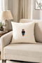 Teddy Bear Embroidered Decorative Throw Pillow Cover |   Linen Textured Off-White Pillow |   Living Room, Bedroom, Children's Room and Gift - 3