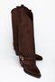 Women's Cowboy Boots - Long Heel, Pointed Toe, Buckle, Thick Heel, Faux Leather - 2
