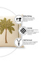 Palm Tree Embroidered Decorative Cushion Cover with Piko Detail 42X42 cm – Ecru Green Living Room and Sofa Cushion - 2