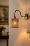 Ratta Wicker Textured Milk Brown Metal Antique S Body Rustic E27 Single Wall Sconce - 7