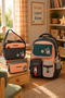 School Bag Set of 3 Brown Backpack Lunch Bag Pen Holder Orthopedic Bag - 8