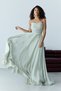 Mint Strapless Collar Draped Chiffon Long Evening Dress - 5
