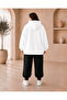 Women's Plus Size 3 Thread Oversize Hooded Sweatshirt and Black Jogger Sweatpants Set - 3