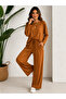 Women's Single Jersey Modal Pocketed Elastic Waist Wide Leg Two-Piece Set - 5