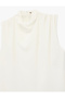 High Collar Sleeveless Blouse with Drape Detail - 6