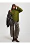 Women's Crew Neck Oversize Drop Shoulder Cuff Buttoned Knitwear Sweater - 2
