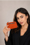Orange Unisex Leather Card Holder 0846O5H - 8