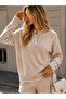 Women's Buttoned Collar Contrast Ribbed Embroidered Knitwear Sweater - 7