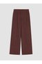 Burgundy Wide Leg Girls' Sweatpants with Elastic Waist