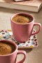 Pink Keraart Springtime Natural Stone Coffee Presentation Set for 2 People - 4 Pieces - 7