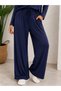 Women's Single Jersey Modal Pocketed Elastic Waist Wide Leg Two-Piece Set - 5