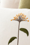 Embroidered Linen Cushion Cover – Decorative Pillow Cover with Floral Motifs - Orange Floral Embroidered Linen Cushion Cover - 6