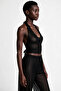 Black Tulle Crop Top-Pants Set - 2