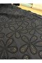 Black Scallop Fabric Floral Patterned Embroidered Cotton Voile Fabric - Scallop Fabric for Dresses and Blouses - 4