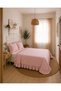 İnci Vintage Ruffled Dusty Pink Bedspread Double Size - 2