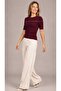 Women's High Quality Tulle Stripe Detail Tricot Blouse - 4