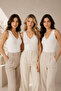 Women's Lace Detailed V-Neck Viscose Flexible Undershirt 3-Pack Ecru