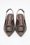 Women's Heeled Shoes Pointed Toe Slingback Buckle Thin Heel 6 cm Stylish Classic Model Icon - 2