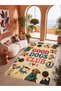 Aura Good Dogs Club Written Modern Woven Base Decorative Carpet Aura4058