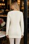 Women's Round Neck Long Sleeve Cross Knit Thessaloniki Knit White Knitwear Sweater - 3