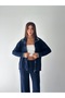 Women's Modal Fabric Double Suit with Snap Collar and Cuff Line Detail - 2