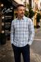 Cotton Fabric Relaxed Fit Collared Shirt with Buttons at the Bottom