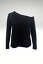 Black-Mustard Yellow 2-Piece Women's Off-Shoulder Boat Neck Relaxed Fit Long Sleeve T-Shirt - 5