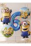 Minions Balloon Set 5 Pieces 6 Years Old Minion Kevin and Minion Stuart Birthday Set Navy Blue Color Number Foil Balloon and Minion Foil Balloon Set