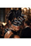 Halloween Feather Party Mask Black