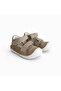 Baby Boy Beige Leather Sandals - Orthopedic First Step Shoes with Rubber Toe Protection - 2