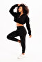 High Waist Elastic Pocket Relaxed Cut Jogger Black Women's Tracksuit Bottoms - Beat - 6