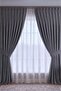 Gray Velvet Textured Background Curtain Single Panel 1/2.5 Medium Pleat Plain Simple Suitable for Any Room - 4