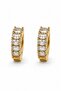 Baguette Stone Gold Hoop Earrings