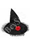 Halloween Red Black Rose Witch Hat - 2
